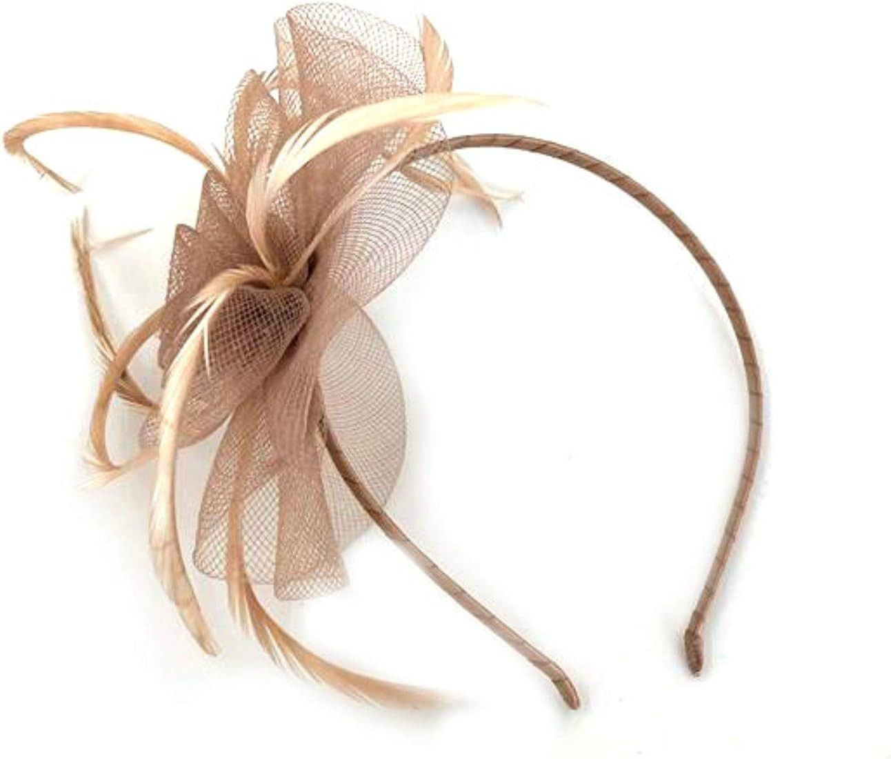 Ladies Feather Aliceband Fascinator Swirl Design Headband Weddings, Races, Royal Ascot Hair Accessor | Amazon (UK)