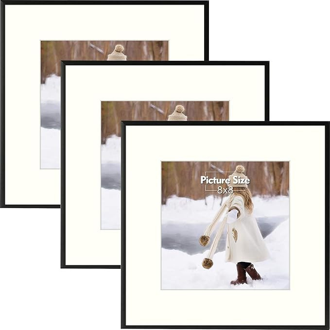 Mat Board Center, Set of 3, 12x12 Aluminum Metal Picture Frames - Wall Display - for Art, Prints,... | Amazon (US)
