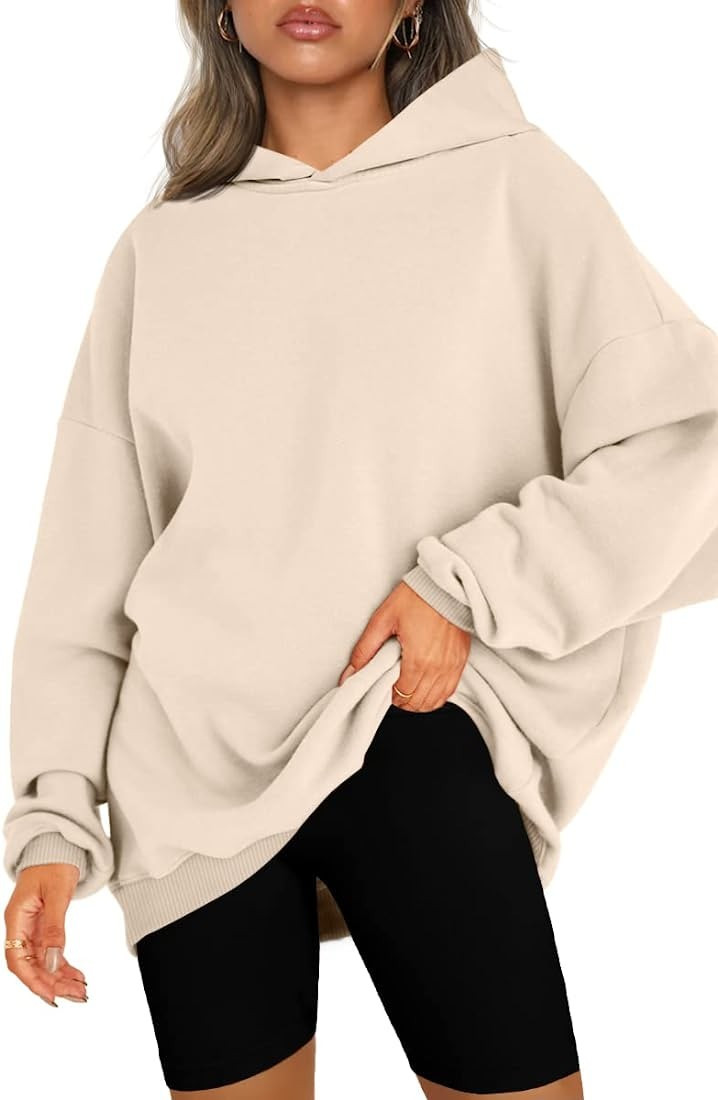 EFAN Women's Oversized Hoodies Long Sleeve Fleece Sweatshirts Casual Hooded Pullover Loose Lightw... | Amazon (US)