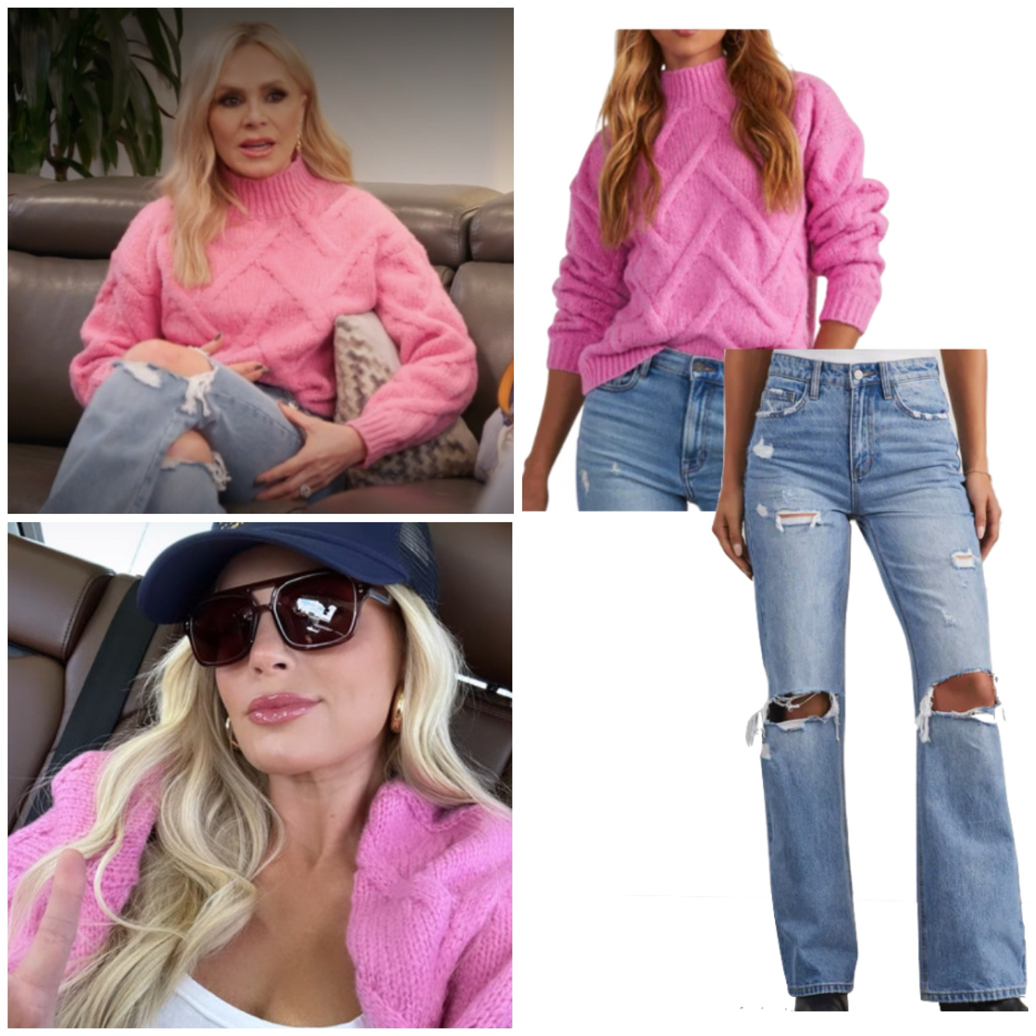 Tamra Judge’s Pink Cable Knit Sweater 📸 = @madison.lecroy