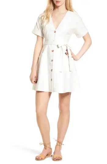 Women's Moon River Linen & Cotton Button Front Dress | Nordstrom