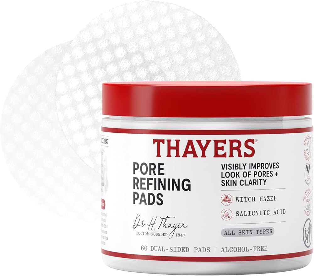 Thayers Pore Refining Toner Pads, Dual-Sided Exfoliating Pads with Witch Hazel, Salicylic Acid & ... | Amazon (US)
