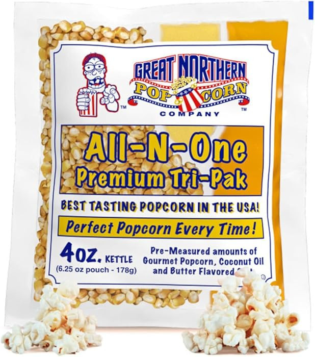 4oz Popcorn Machine Popcorn Packets - All-in-One Movie Theater Style Popcorn Kernels, Salt, and O... | Amazon (US)