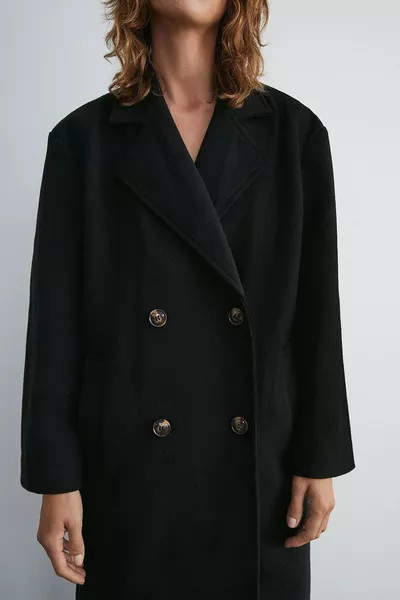 Petite Relaxed Double Breasted Coat | Debenhams UK