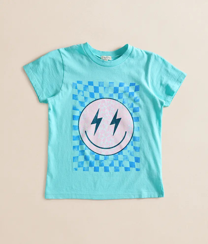 Girls - Modish Rebe Checkered Smiley T-Shirt | Buckle