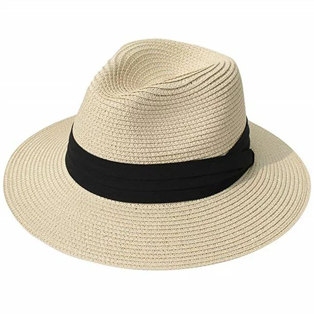 Kripyery Ladies Hat Wide Brim Sun Protection Wide Applications Simple Pure Color Straw Hat for Be... | Walmart (US)