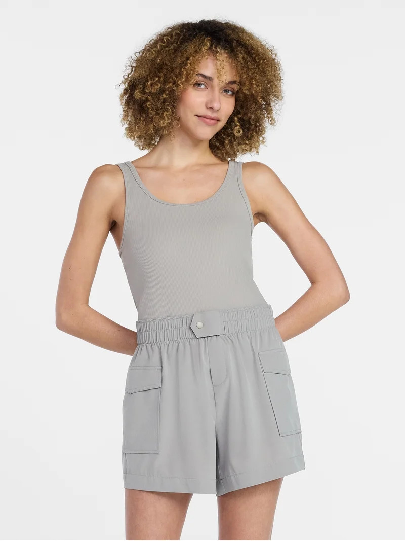 Avia Women's Mixed Media Active Romper, Sizes XS-XXXL | Walmart (US)