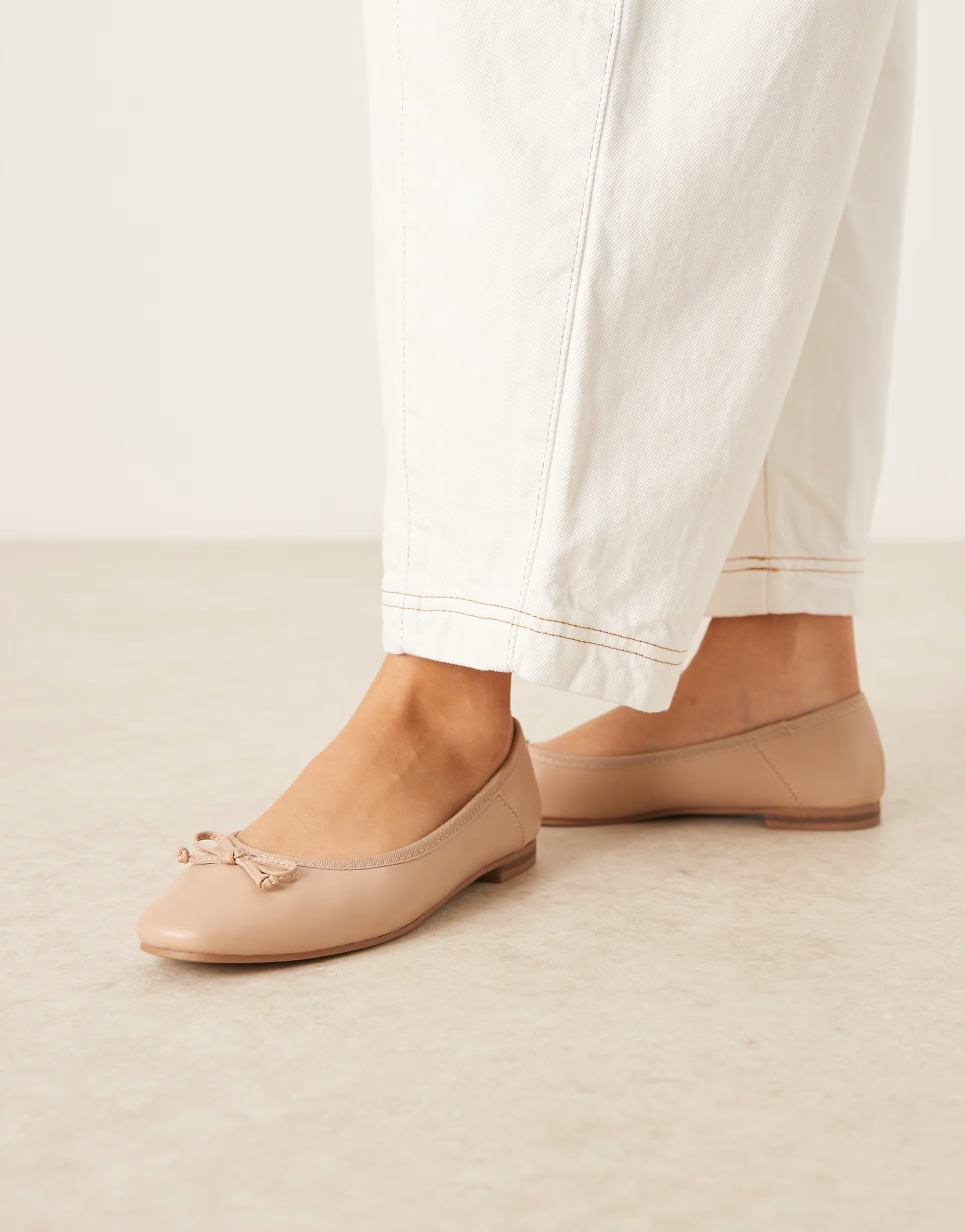 ASOS DESIGN Lullaby bow ballet in beige | ASOS (Global)