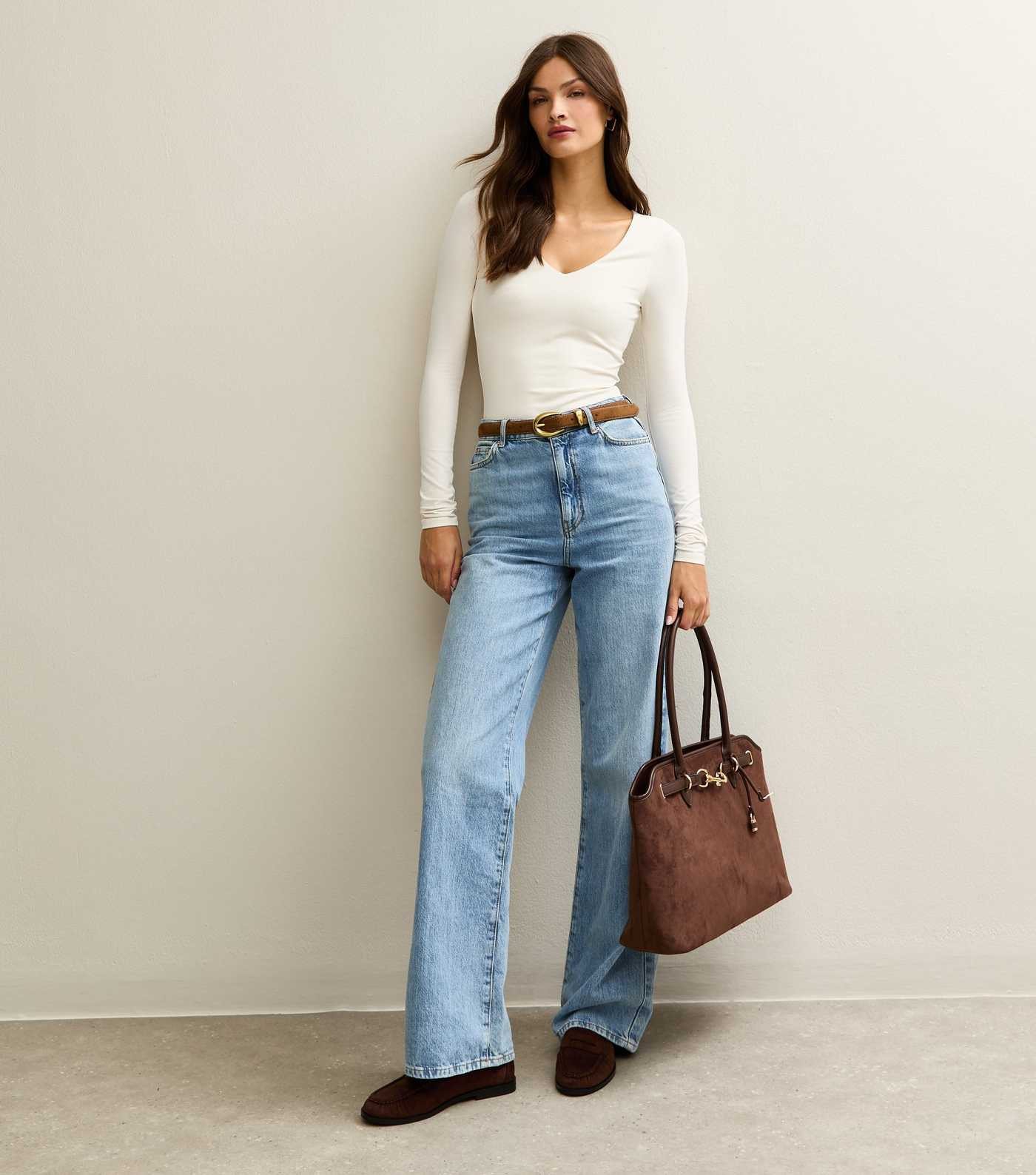 Tall Cream V-Neck Bodysuit | New Look | New Look (UK)