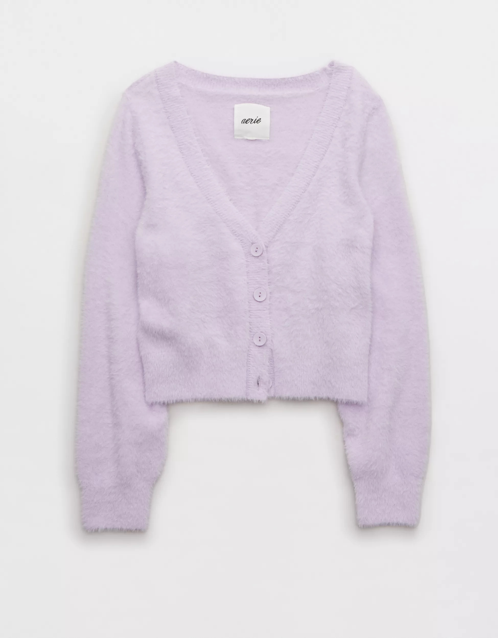 Aerie Fuzzy Cropped Cardigan | Aerie