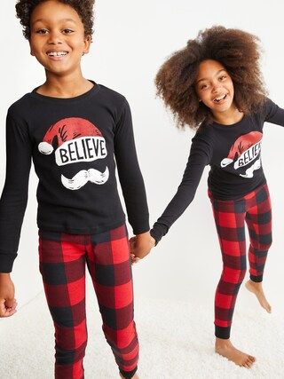 Gender-Neutral Holiday Matching Graphic Snug-Fit Pajama Set For Kids | Old Navy (US)