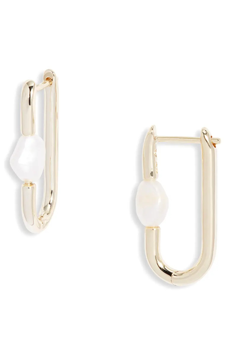 Kendra Scott Lindsay Pearl Hoop Earrings | Nordstrom | Nordstrom