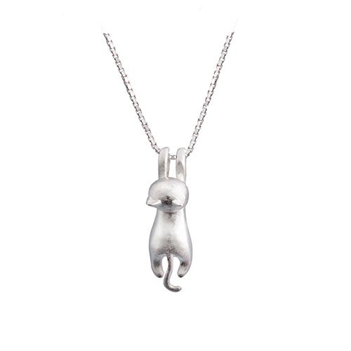 S.Leaf Sterling Silver Cat Necklaces for Women Cat Jewelry Accessories Mom Lover Lady Themed Gifts Cute Silver Kitten Jewelry Birthday Gifts for Women (04_Matte_Silver) | Amazon (US)