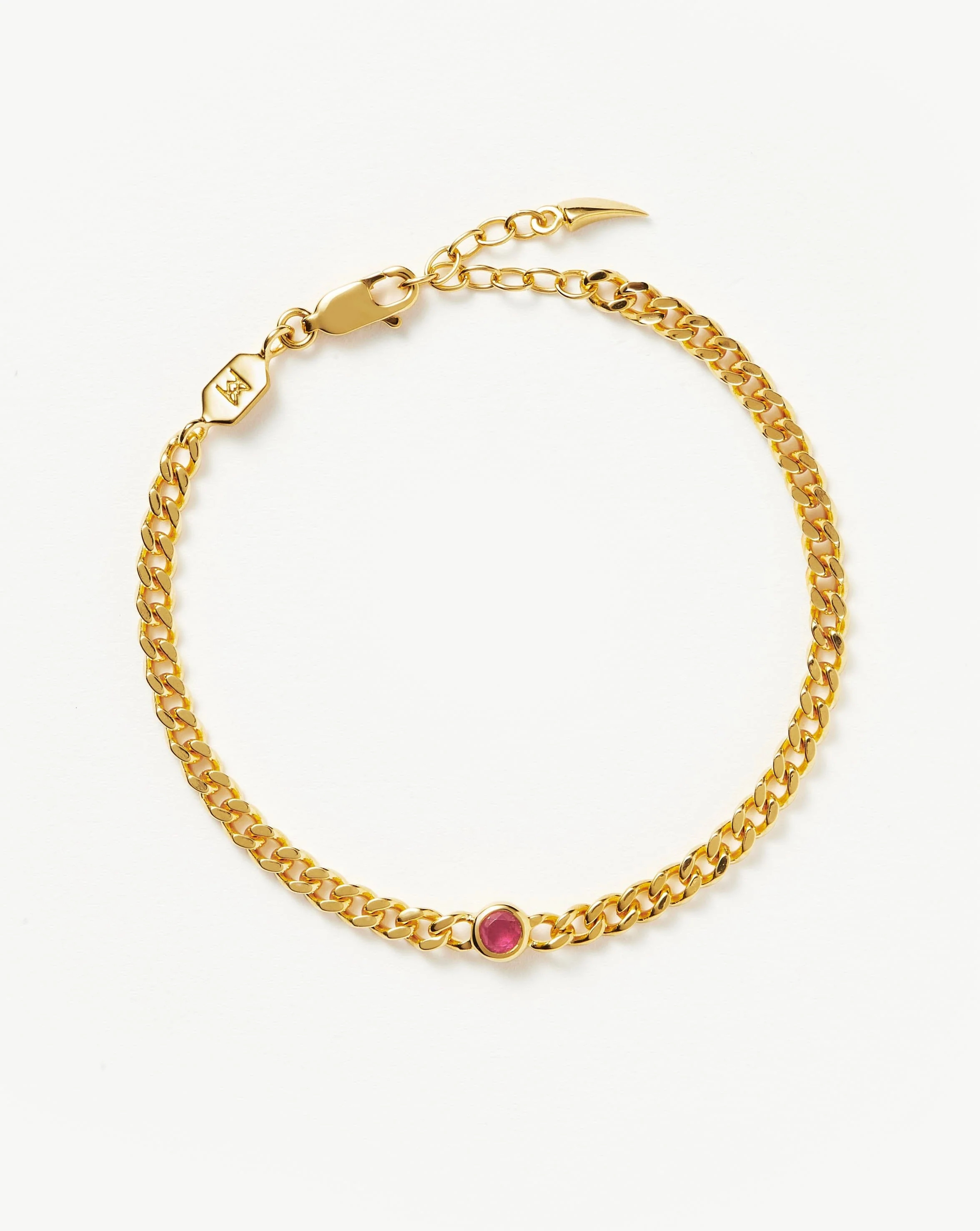 October Birthstone Chain Bracelet | 18ct Gold Vermeil/Pink Tourmaline | Missoma UK