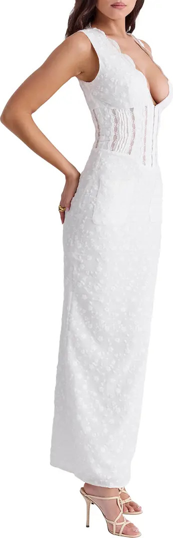 Sophina Embroidered Plunge Neck Bustier Dress | Nordstrom