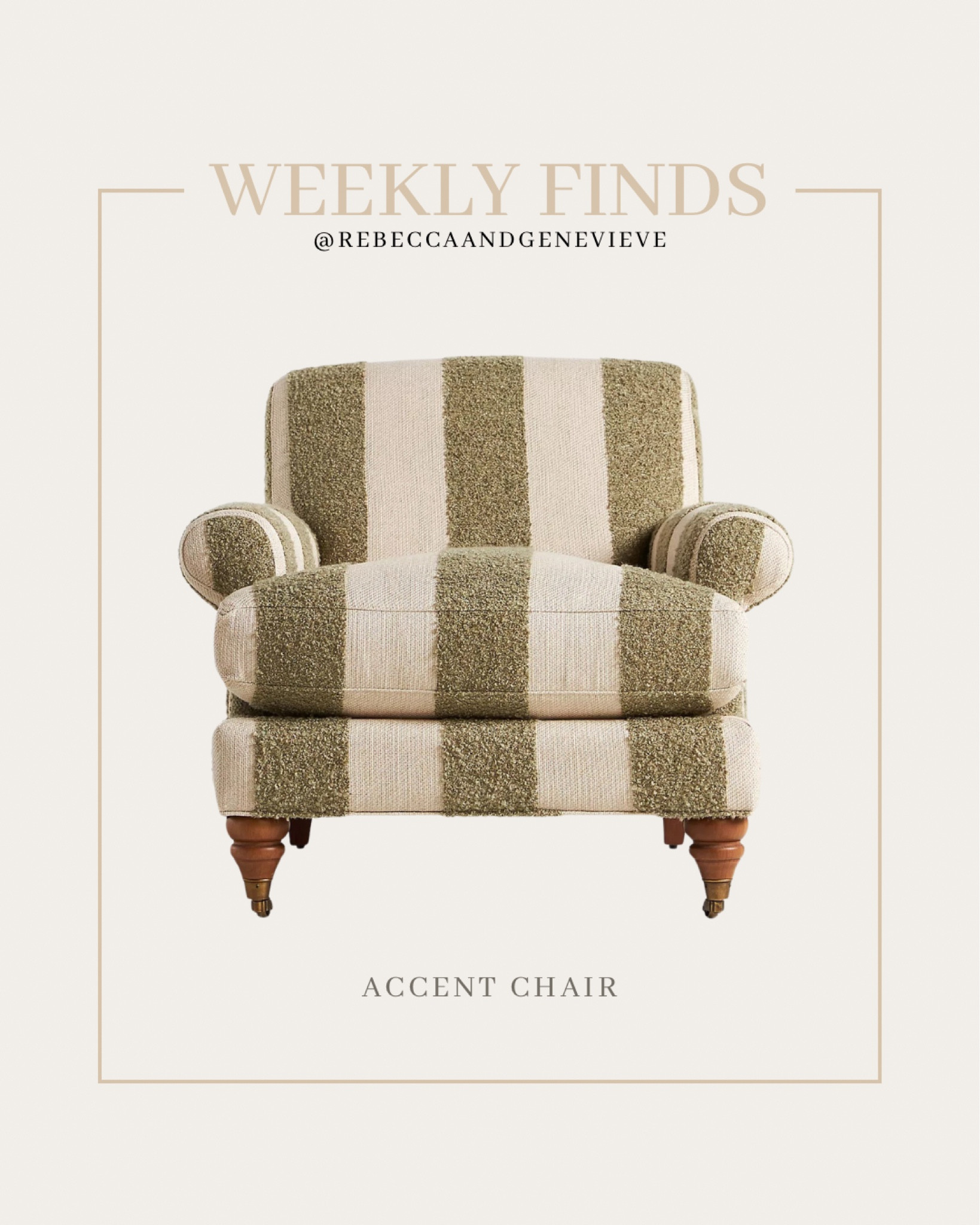 This week’s find!
-
Accent chair. Home decor. Furniture  

#LTKFamily #LTKStyleTip #LTKHome