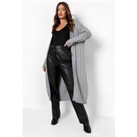 Womens Cable Maxi Cardigan - Grey - S, Grey | Boohoo.com (UK & IE)