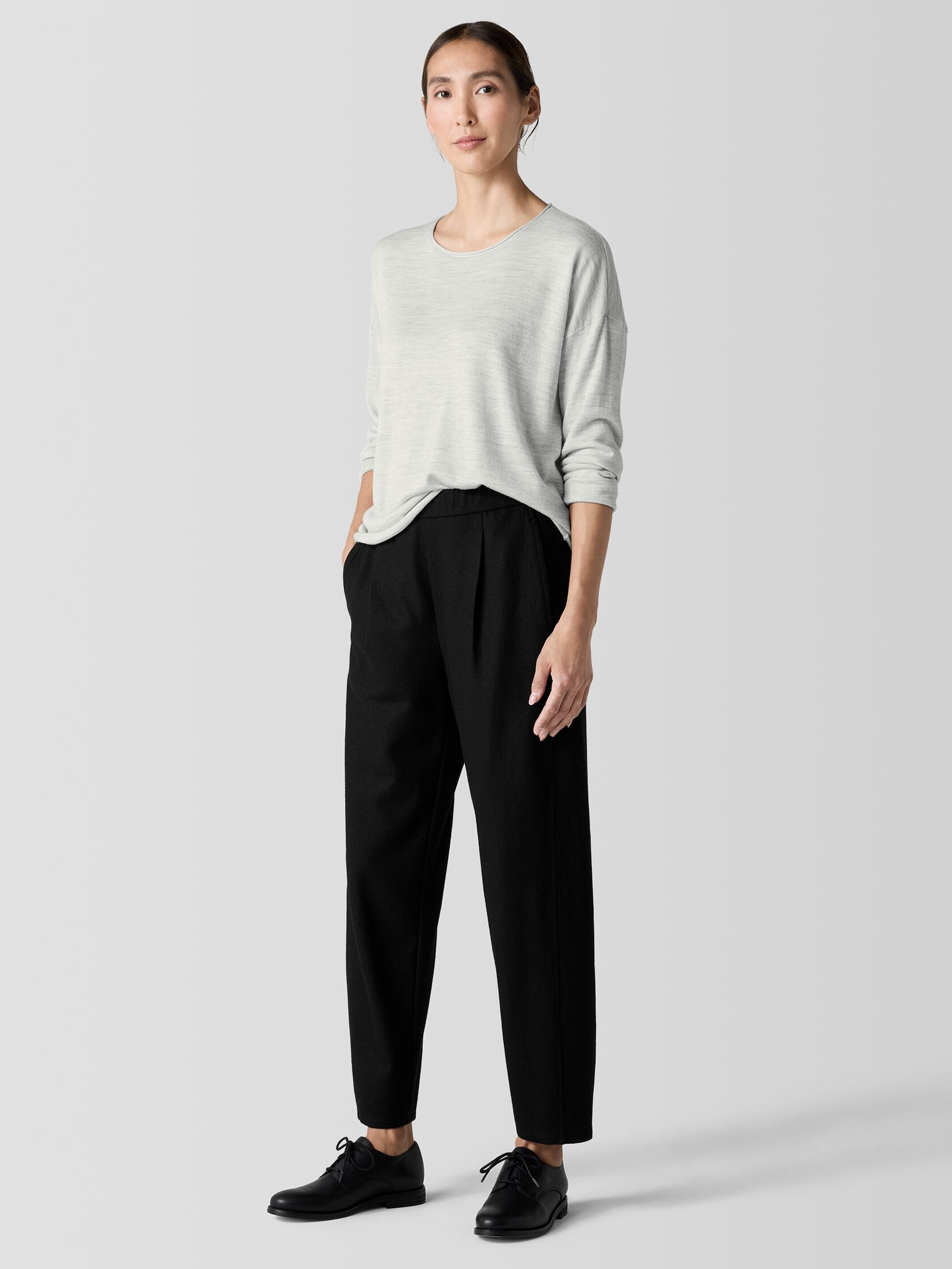 Felted Wool Jersey Lantern Pant in Regenerative Wool | Eileen Fisher