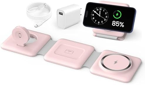 Charging Station for Apple Multiple Devices: 3 in 1 Foldable Magnetic Wireless Charger Stand - Tr... | Amazon (US)