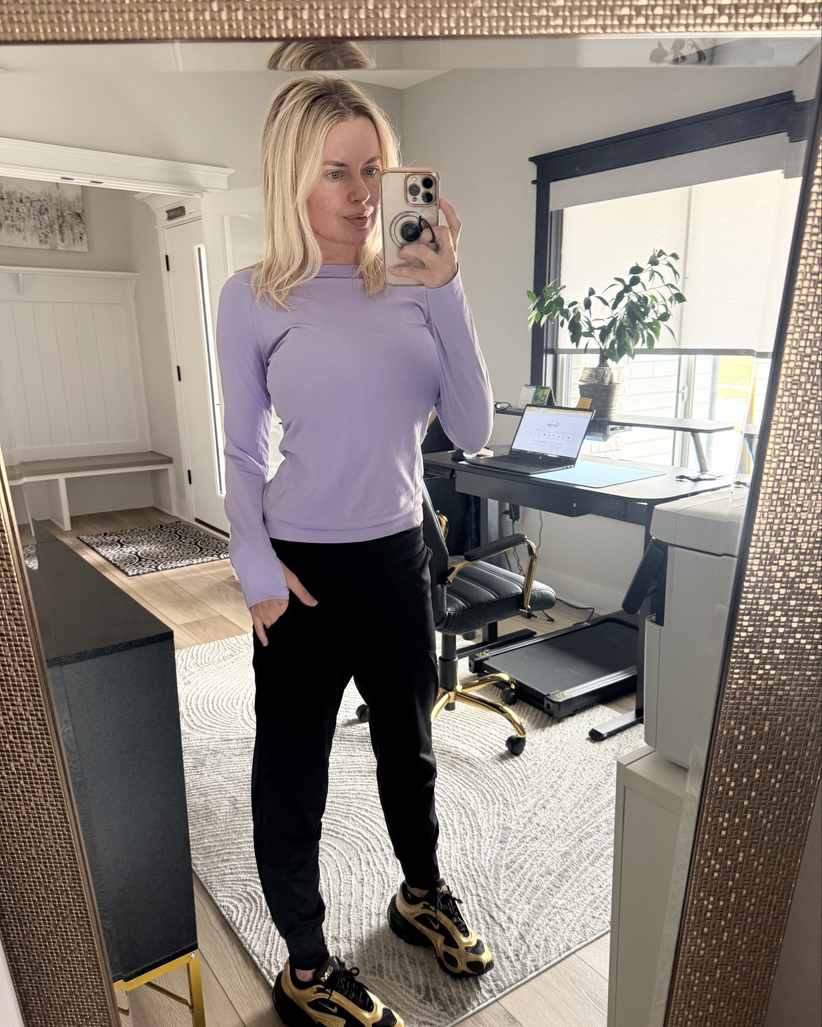 The best lulu long sleeve dupe — three or four of these is the same price as one at lulu. Yes, I’ve ordered MANY colors. 😉 

Size up for the “slim fit” version if you like it slightly looser. Wearing a LARGE here for the slim fit version. #luludupes #amazon #workout #amazonfinds #nike 

#LTKmomlife #LTKfitnessgoals #LTKSaleAlert