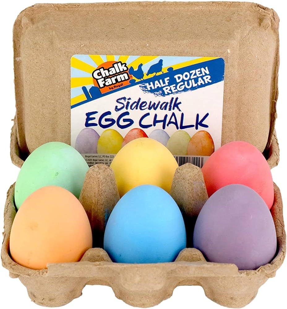 Chalk City Sidewalk Egg Chalk, 6 Count, Assorted Colors, Non-Toxic, Washable, Art Set (Regular) | Amazon (US)