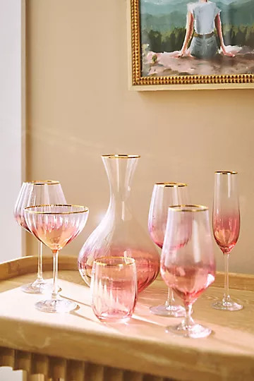 Waterfall Stemless Wine Glasses, Set of 4 | Anthropologie (US)