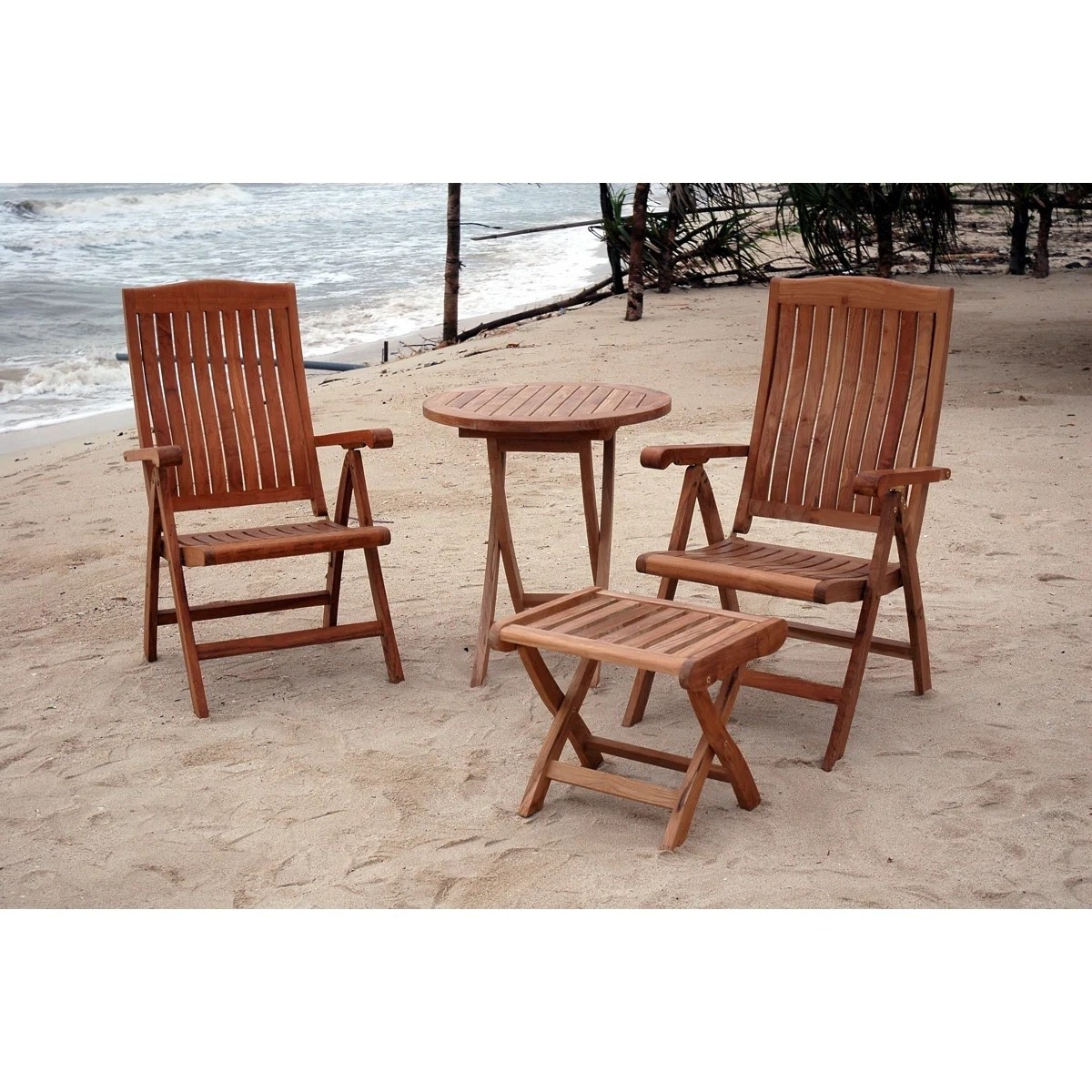 This 2-person teak wood patio dining set from Wayfair is such a timeless outdoor essential. Featuring two folding wooden chairs, a round table, and a matching footrest, it’s perfect for beach setups, patios, or small outdoor spaces. ✨ Currently 24% off, making it a great investment for durable, classic outdoor furniture. 