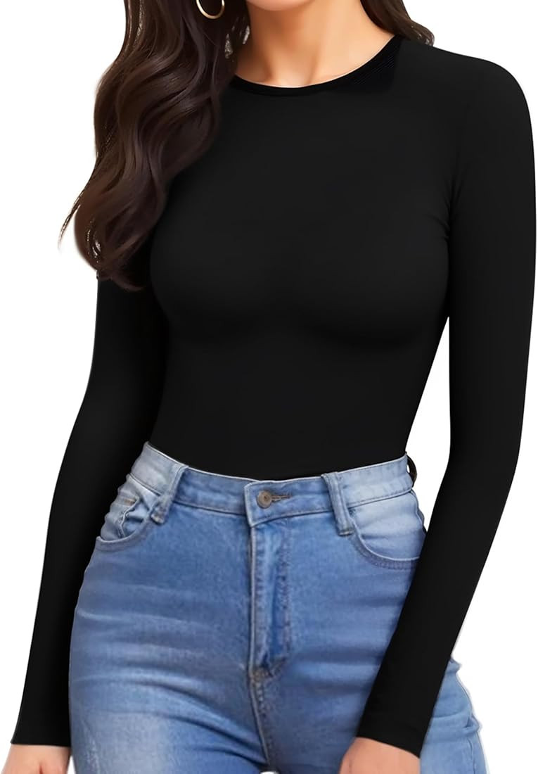 MANGOPOP Tank Top Body Suits Women Sexy Crew Neck Racerback Halter Ribbed Sleeveless Bodysuit for... | Amazon (US)