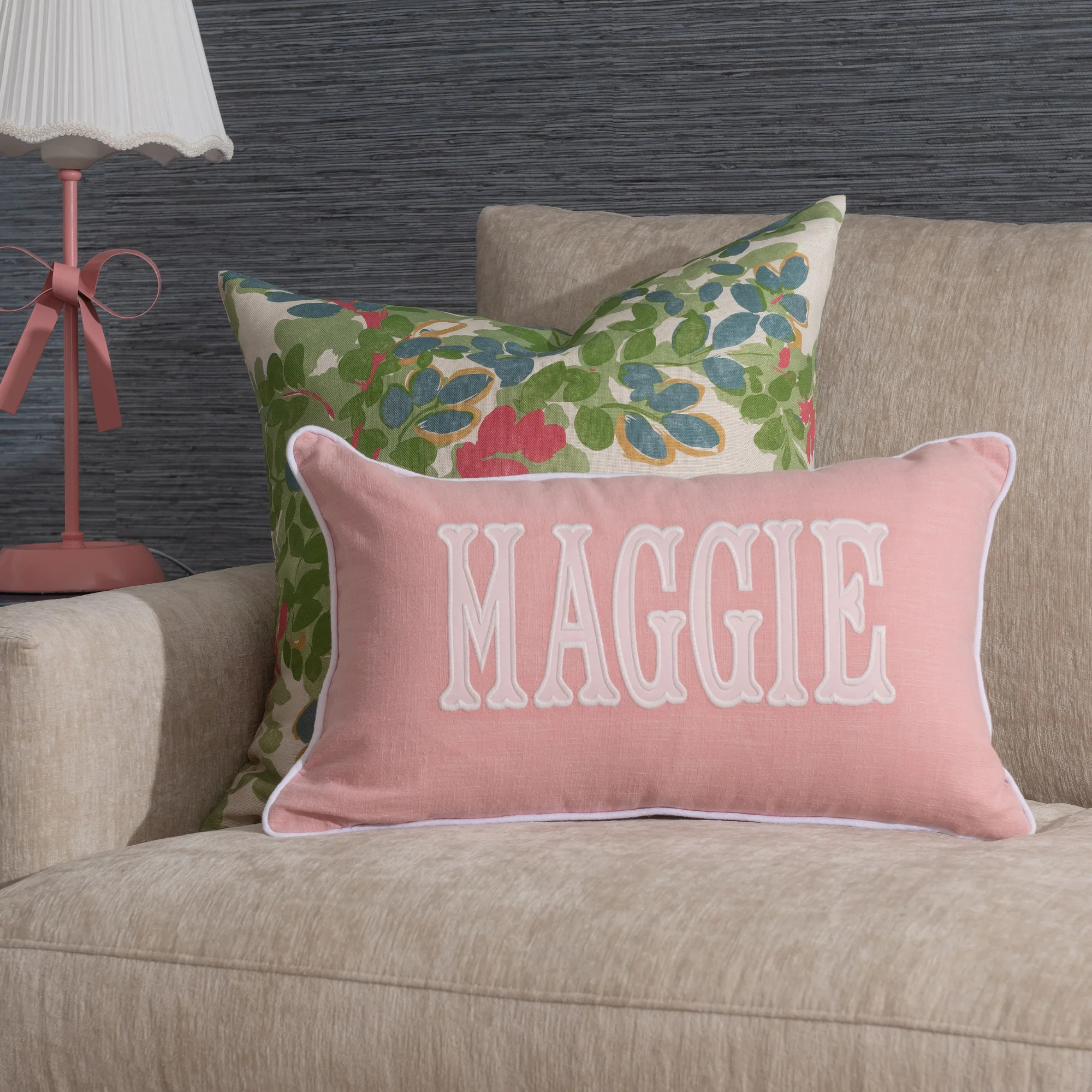 Light Pink Solid x Baby Pink | Rooney Embroidery