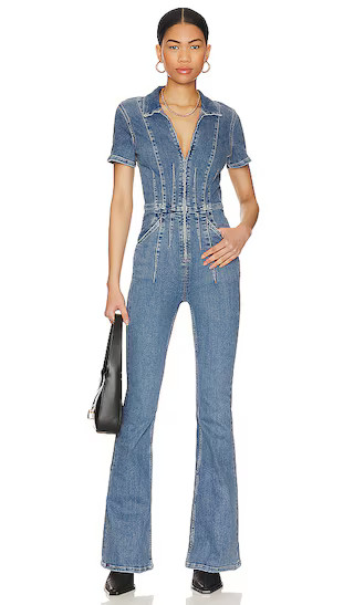 x We The Free Jayde Flare Jumpsuit in Sunburst Blue | Revolve Clothing (Global)