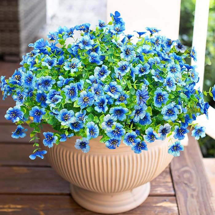 HyeFlora Artificial Flowers for Outdoor Indoor Garden Home Decoration, Faux Flower Daisy with Euc... | Amazon (US)