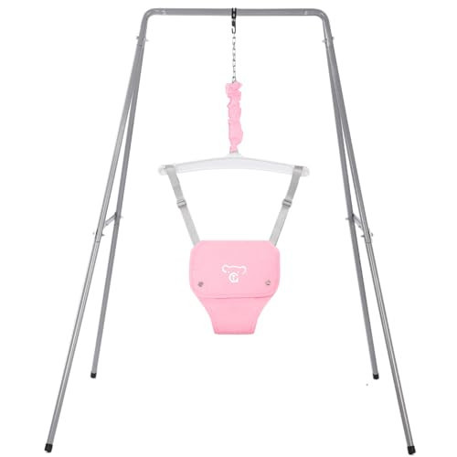 Baby Jumper with Stand, Baby Jumpers and Bouncers, Baby Exerciser Suitable for 6-24 Months, Easy to Assemble & Store Jumper for Baby (Pink) | Amazon (US)