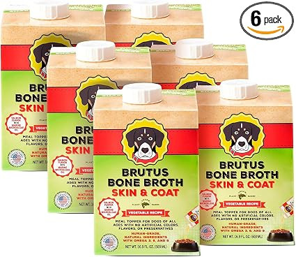 Brutus Broth for Dogs, Vegetable Broth - Food Topper and Treat with Natural Ingredients - Omega 3... | Amazon (US)