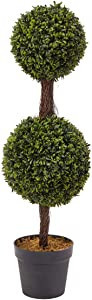 Pure Garden Artificial Podocarpus-36” Double Ball Style Faux Plant in Sturdy Realistic Indoor o... | Amazon (US)