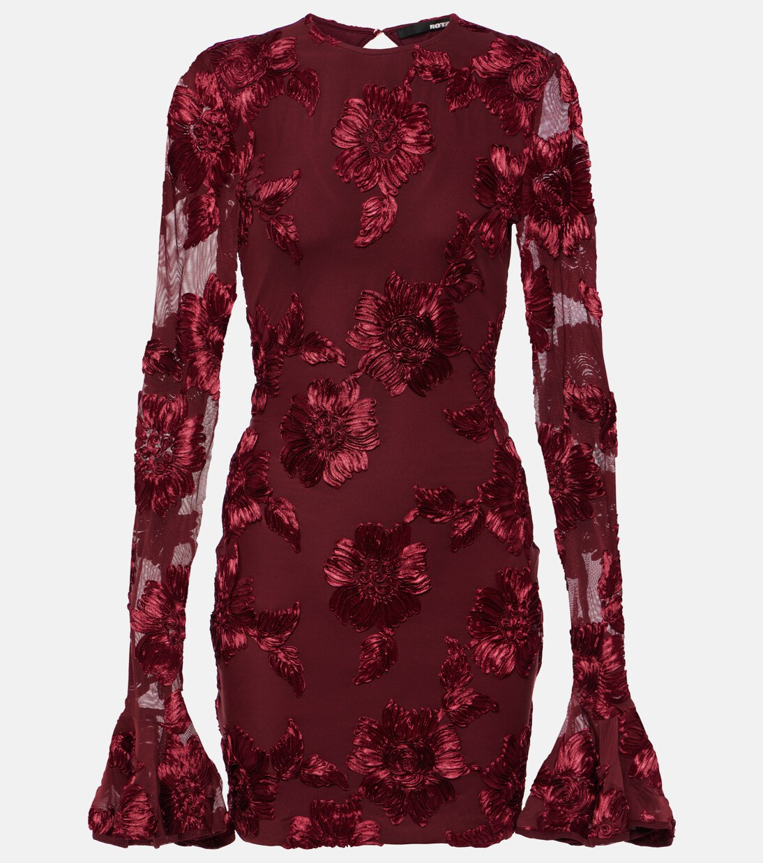 Miniabito in mesh con ricamo floreale | Mytheresa (IT)
