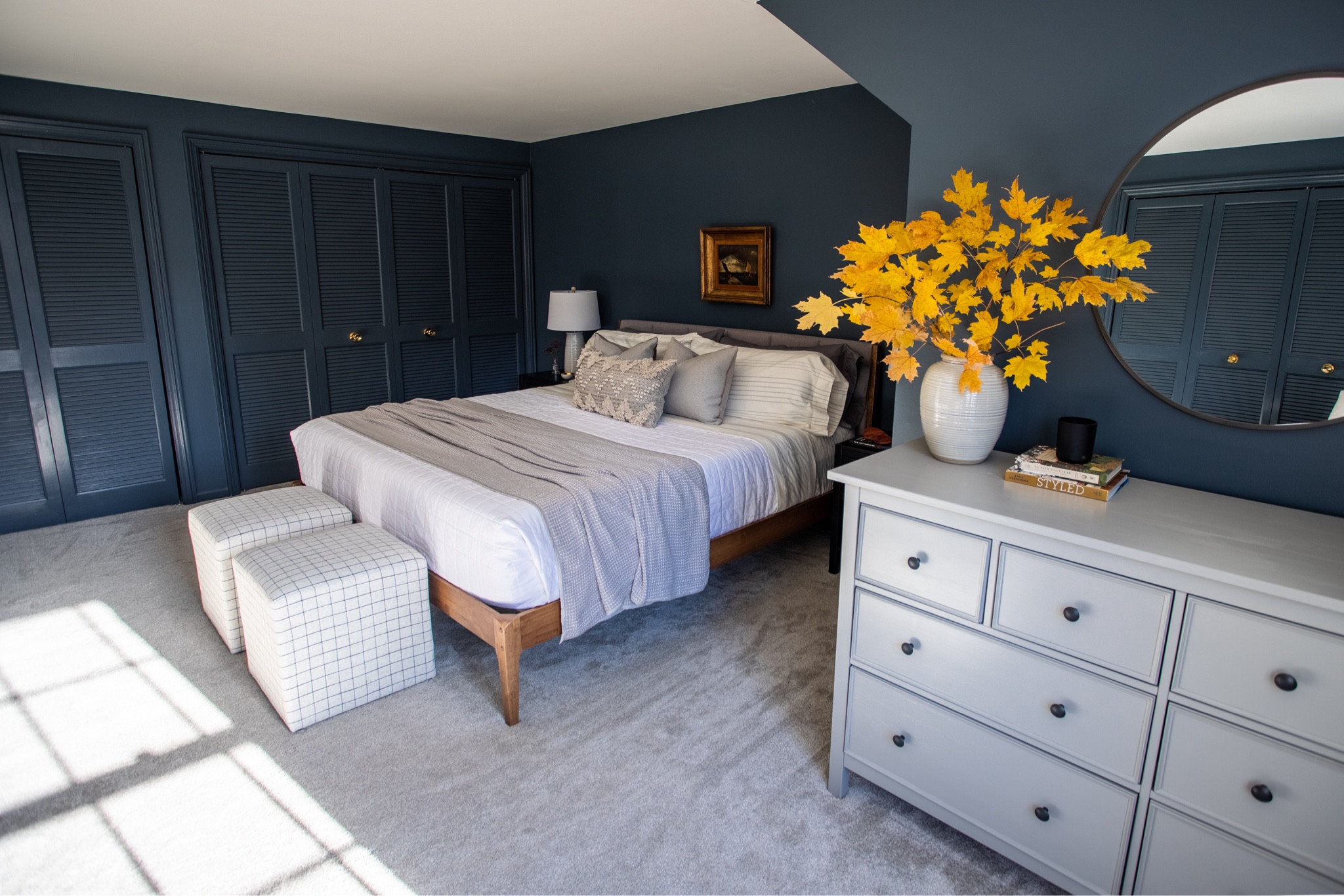 Dark blue bedroom - MCM bedroom / Outerspace Sherwin Williams 

#LTKHome