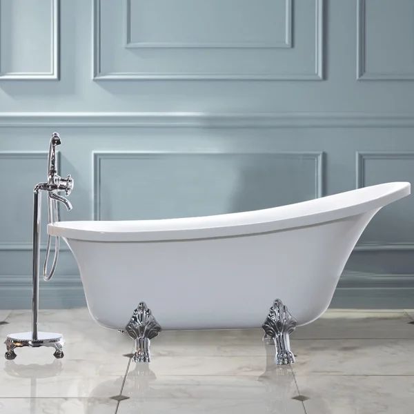 68.9" x 31" Clawfoot Soaking Acrylic Bathtub | Wayfair North America