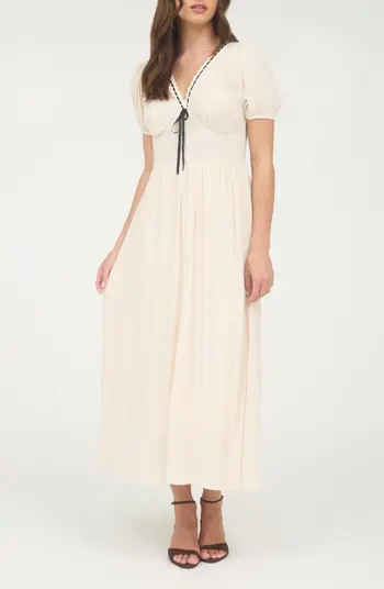 Puff Sleeve A-Line Midi Dress | Nordstrom Rack