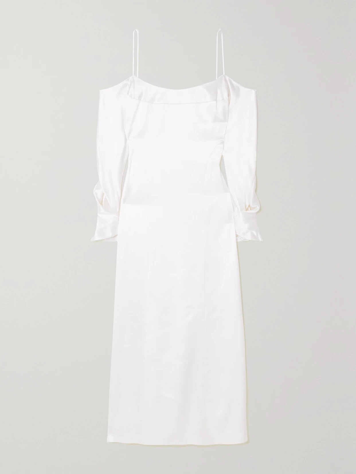Galvan - Valencia Cold-shoulder Silk-satin Maxi Dress - White | NET-A-PORTER (UK & EU)
