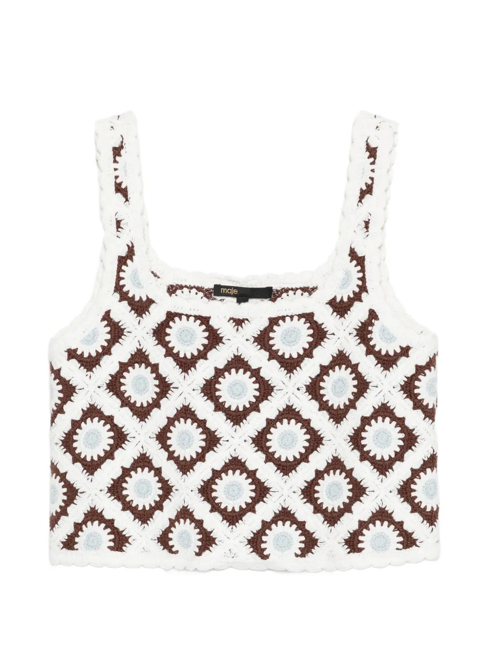 Maje floral crochet top - White | Farfetch Global