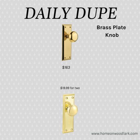 Unlaquered brass plate hardware is on trend.  See these two options on Amazon.  

Door hardware.  Brass plate knob.  Unlaquered brass hardware.  Amazon find.  

#LTKfamily #LTKhome #LTKstyletip