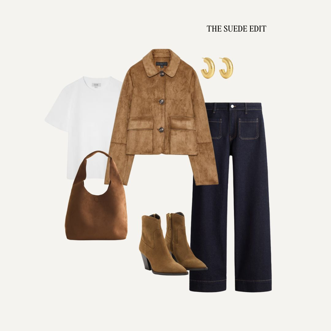 This suede jacket is soo nice and it's under £40!! 

Autumn outfit, transitional outfit, suede, boots, suede bag, dark denim, wide leg jeans, wardrobe staples 

 #LTKuk #LTKautumn #LTKshoes