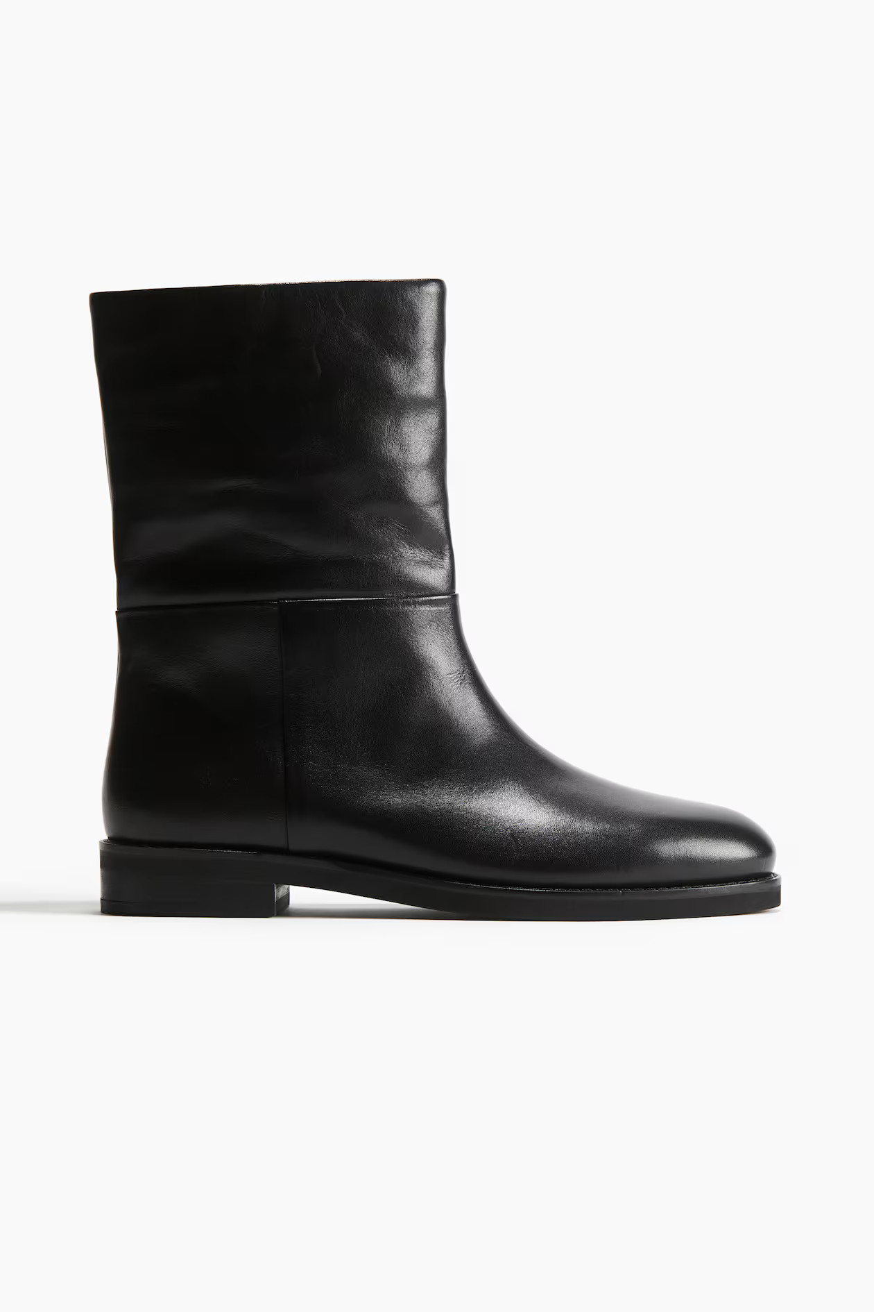 Calf-High Leather Boots - Black - Ladies | H&M US | H&M (US + CA)