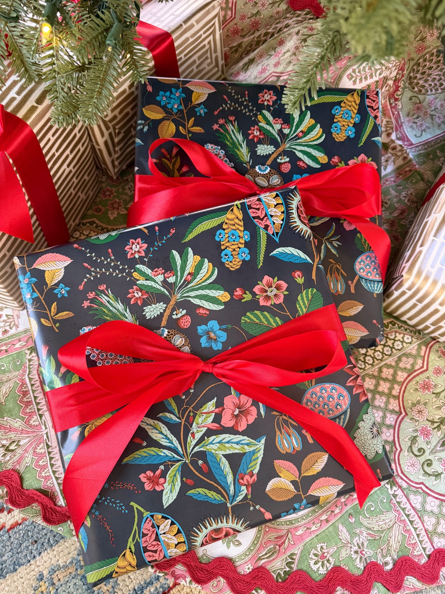 Some of my very favorite wrapping paper! I love this Schumacher wrapping paper that goes perfectly under the tree! Also linked other fun Schumacher prints as well ❤️ I thought this was a great one for my mom and mil !!! 

#LTKHoliday #LTKHome