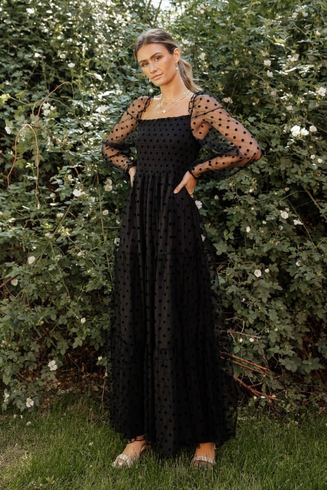 Margo Polka Dot Dress in Black - böhme | Böhme US