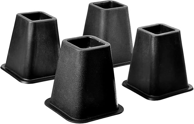 Home-it 5 to 6-inch SUPER QUALITY Black bed risers, helps you storage under the bed 4-pack (Black... | Amazon (US)