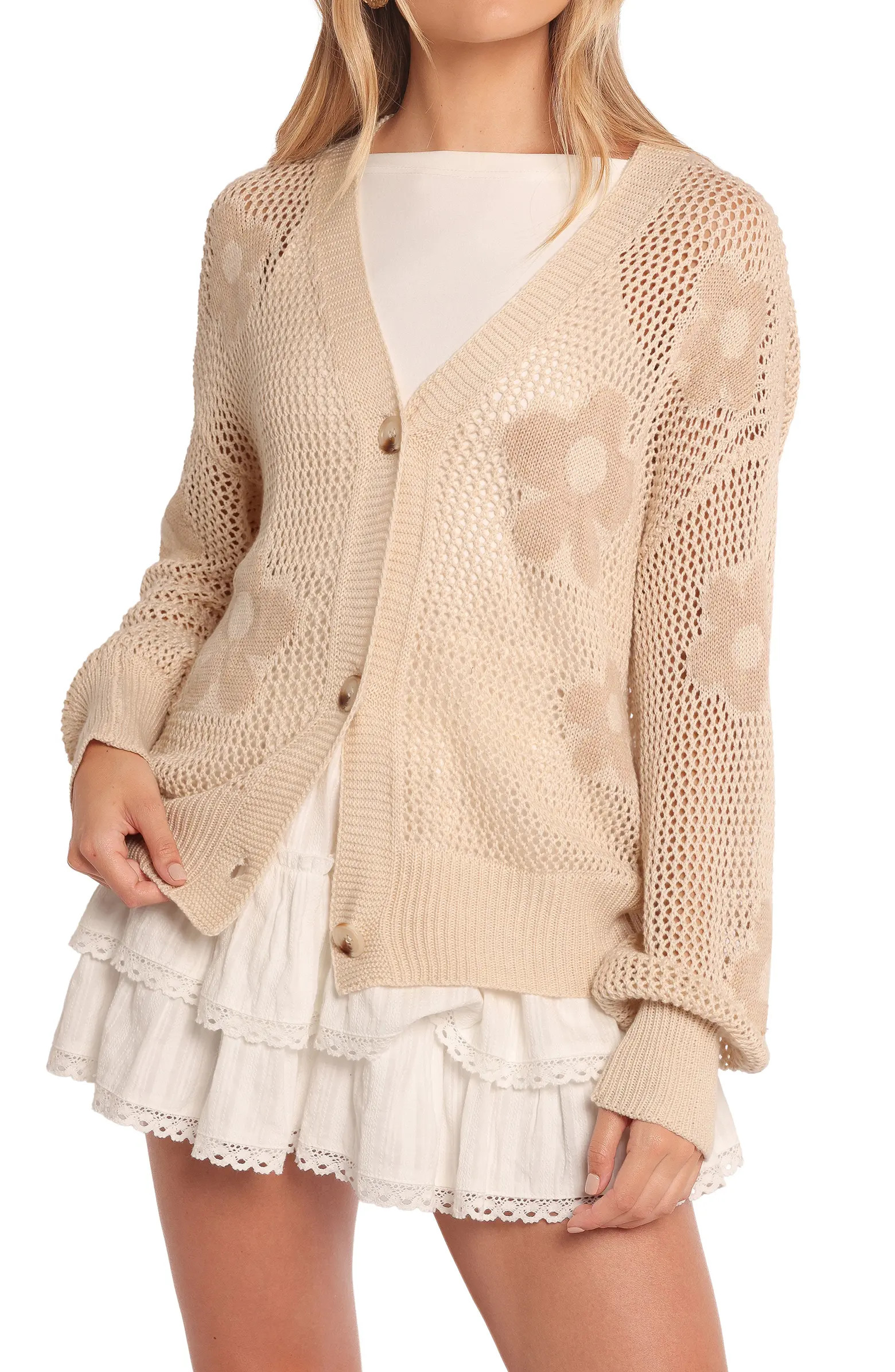 Winslow Open Knit Flower Cardigan | Nordstrom