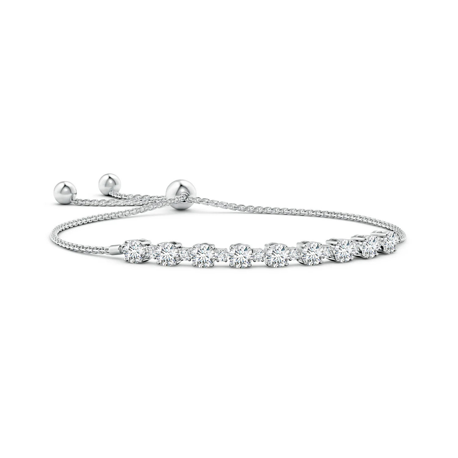 Lab-Grown Alternating Size Diamond Tennis Bolo Bracelet | Angara | Angara US