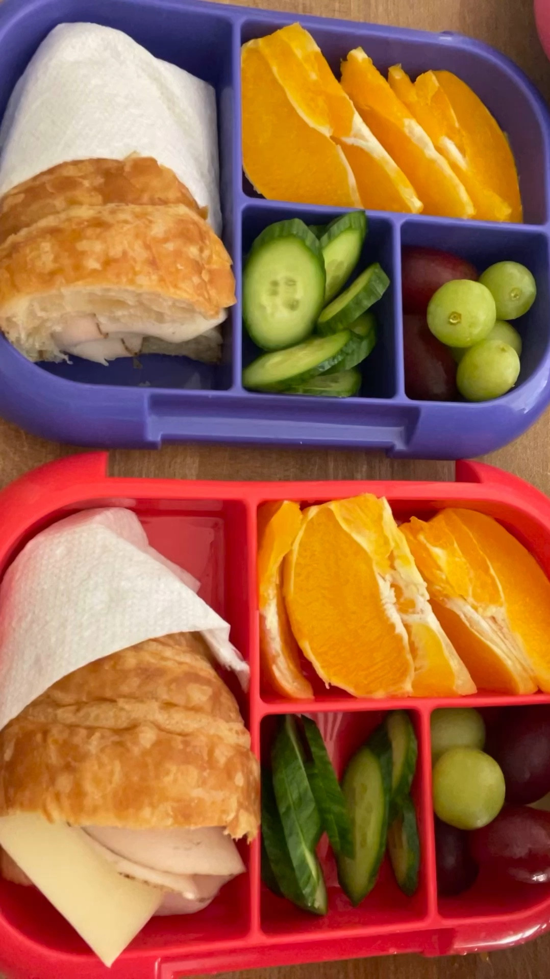 Save time by packing lunches in advance! We use these chilled bento lunchboxes to pack our kids lunch in, and I save time by packing the extra spare lunch trays at the same time I’m prepping meals or packing the current days lunch. Also pictured- produce boxes that help our fruits grapes and berries last longer. Fresh cut fruits can even be stored in these clear produce storage containers for the fridge  



#LTKBacktoSchool #LTKFamily #LTKKids