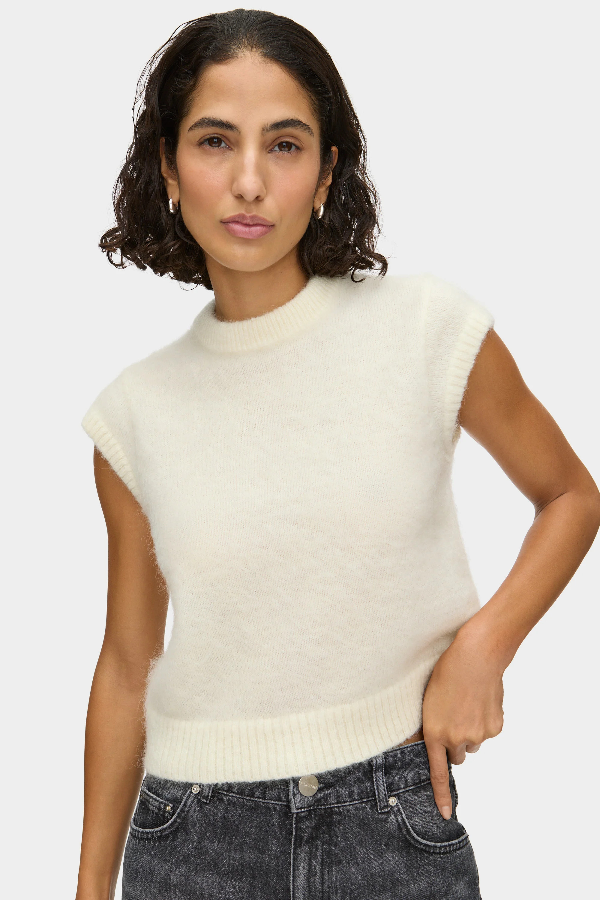 ALIGNE Mohair Knit Top - Ivory | Jess | ALIGNE USA